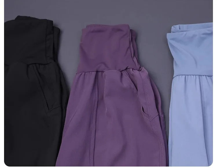 Damen-Fitness-Yogahose mit hoher Taille und Tasche, lockere Bündchen, Knöchel, Workout, Laufen, Training, Sport, Jogginghose, schnell trocknende Haremshose.