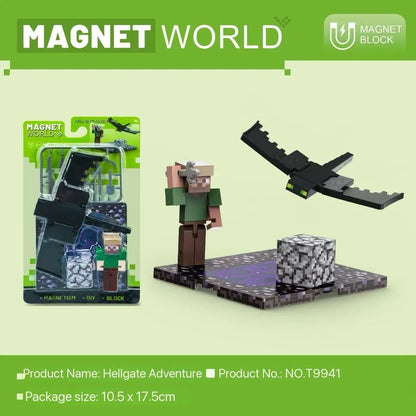 Magnetic Block Magnetic Cubes Set Building Toys Build Mine Magnet World  for Boys Girls  Montessori Sensory.