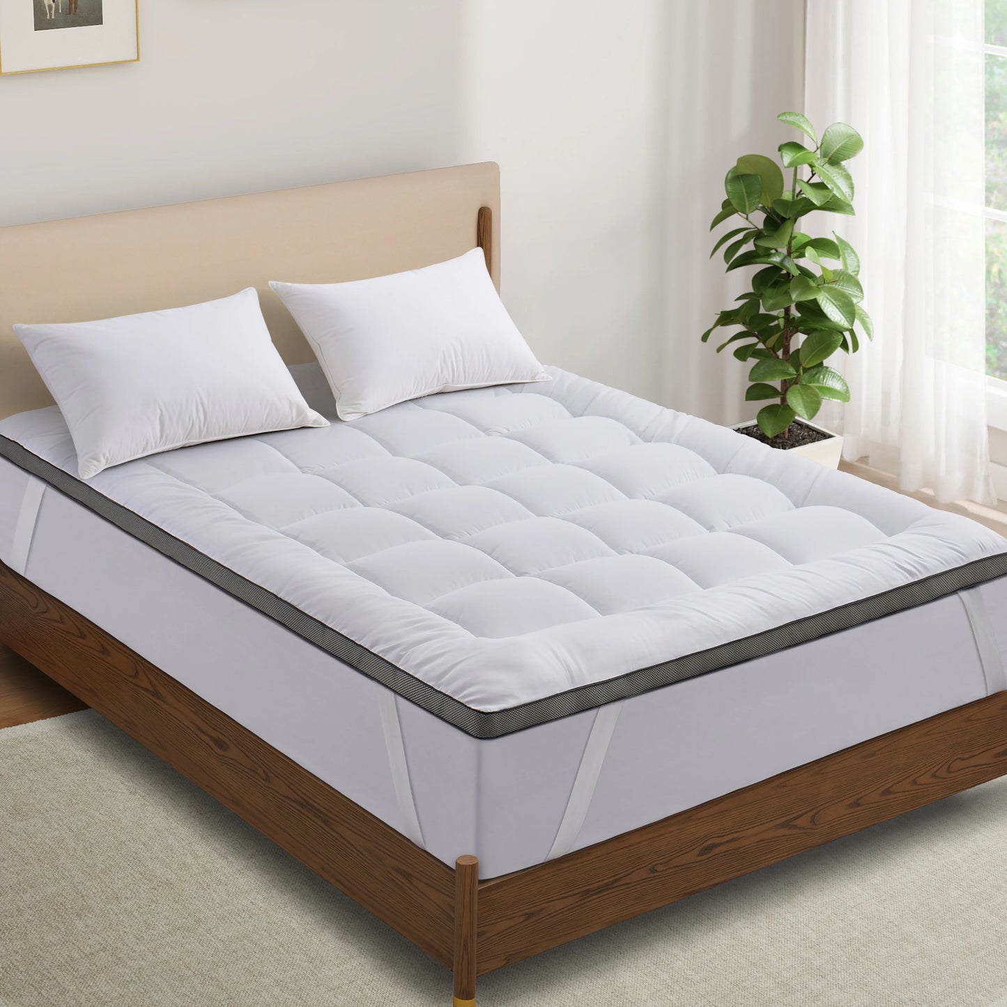 WQSPRING 900GSM Air Layer Mattress 5cm Thick Mattress Protection Pad Soft And Breathable Soothing Back Pain Mattress Pad.