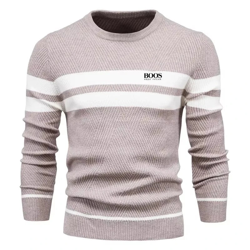 New Autumn Pullover Men's Sweater O-neck Patchwork Long Sleeve Warm Slim Sweaters Men Casual Fashion Sweater Men Clothing.