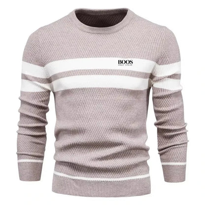 New Autumn Pullover Men's Sweater O-neck Patchwork Long Sleeve Warm Slim Sweaters Men Casual Fashion Sweater Men Clothing.