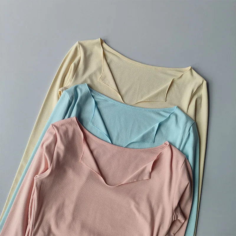 Sports Top Women's Autumn Slim Fit Small V-neck Quick Drying Yoga Clothes Running Fitness Pilates Long Sleeves Outwear T Shirts.