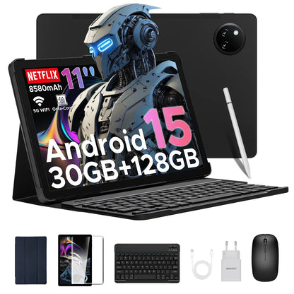 Doogee Tab A9 Pro+ Tablet Pc 11-Inch Android 15 30Gb Ram(6+24) 128Gb Rom 8580Mah Battery Widevine L1 Support Tablet Dual Speakers