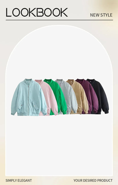 UNIZERA2023 Herbst und Winter Neue frauen Mode Stil Stehkragen Solide Lose Fit Flieger Jacke Baumwolle Mantel.