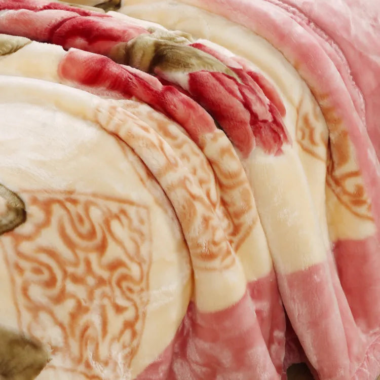 Ultra Soft Cozy Flowers Rose Throw Blanket Microfiber Heavy Fluffy Fleece Blanket for Home Bed Dormitory