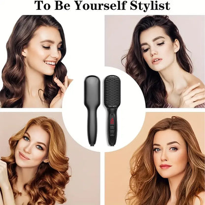 Hair Straightener for Women Hot Comb Anti-Scalding Hair Brush Ceramic Heating Lcd Display Dual Voltage Silent Hair Straightener.