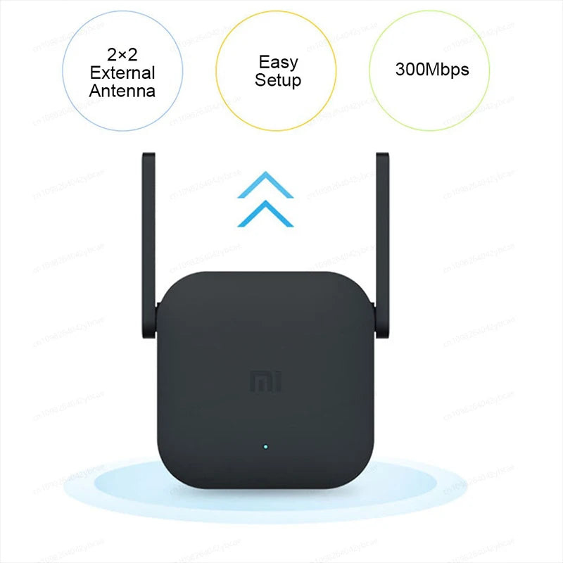 XIAOMI MIJIA New WiFi Amplifier Pro，300M 2.4G Network Expander Repeater Power Extender Roteador，2 Antenna，For Mi Router Wi-Fi.