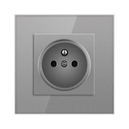 Nywp Französisch standard stecker, glas wallboard, Französisch netzteil, 16a 220V erdung buchse, kind schutz tür