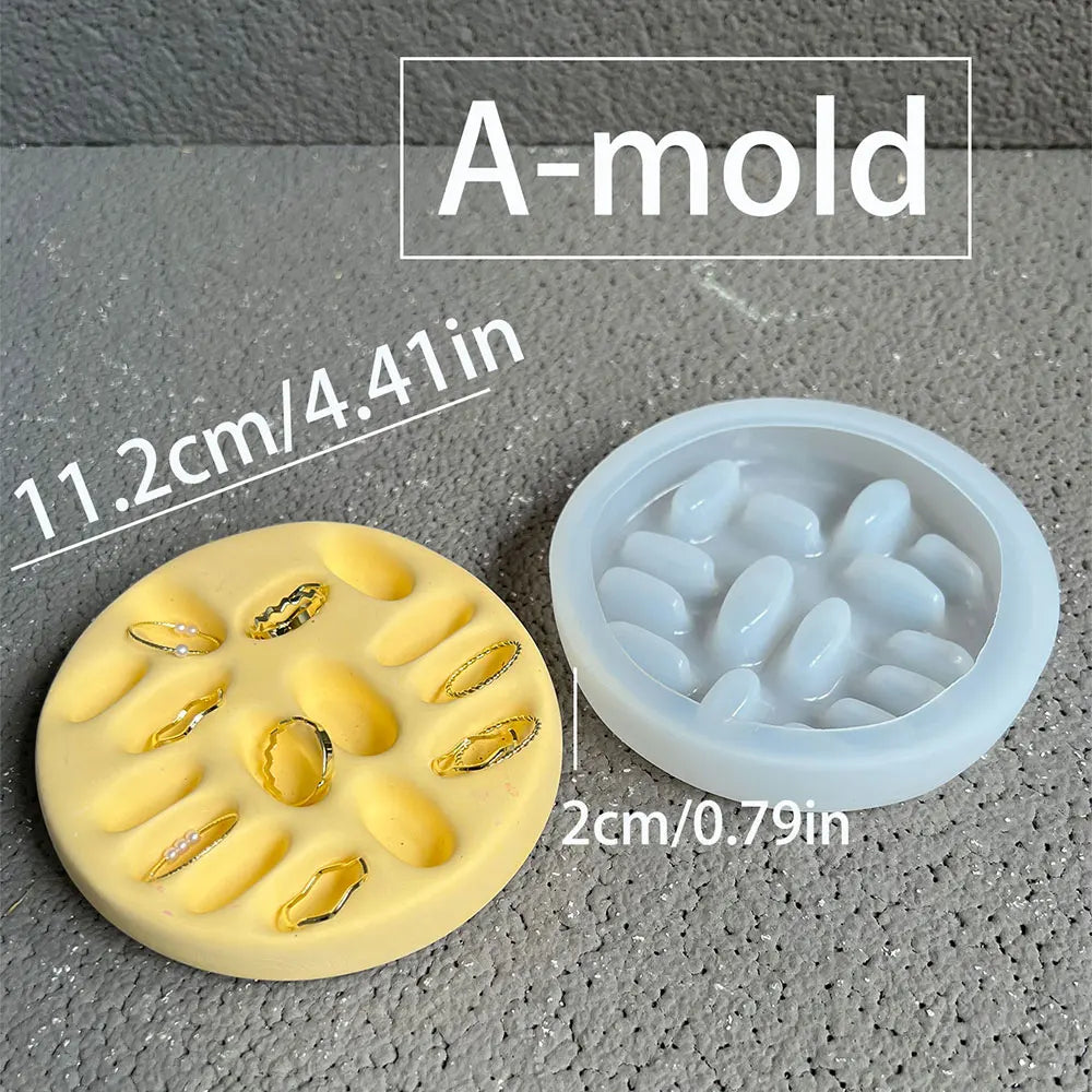 Large Cloud Tray Cement Mold Resin Butterfly Moon Pea Shaped Jewelry Display Tray Gypsum Concrete Mold for Terrazzo Creation.