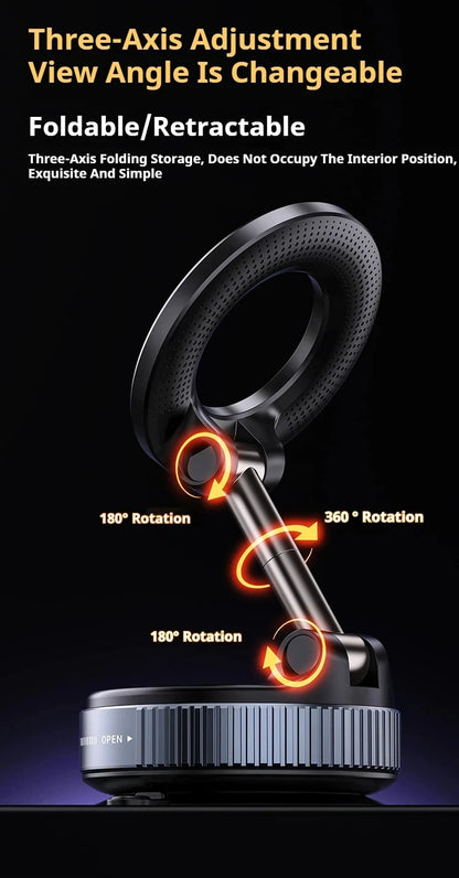 Xiaomi Magsafe Car Phone Holder Suction Cup Vacuum Magnetic Phone Stand 360° rotatable and Foldable Suction Cup Phone Holder.