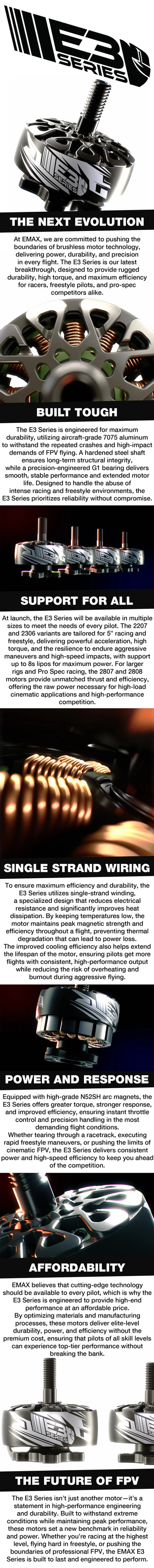 EMAX Official ECOIII Series 4Pcs 2207 3-6S 1700KV 1900KV 2400KV Brushless Motor for RC FPV Racing Drone RC Quadcopter Parts New.