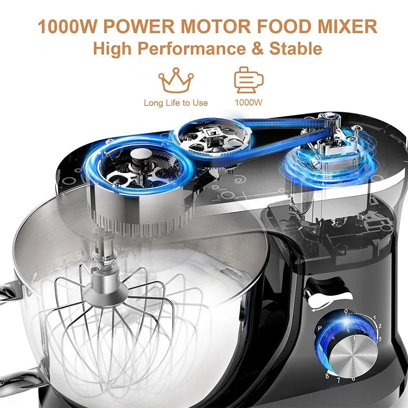 Electric Stand Mixer, 8 Speed Tilt-Head, 4.5L Stainless Steel Bowl, Kitchen Electric Mixer with Dough Hook, Wire Whip & Beater.