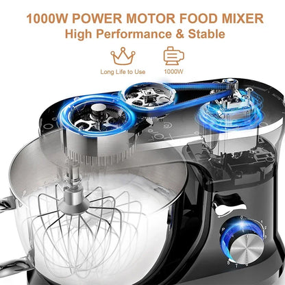Electric Stand Mixer, 8 Speed Tilt-Head, 4.5L Stainless Steel Bowl, Kitchen Electric Mixer with Dough Hook, Wire Whip & Beater.