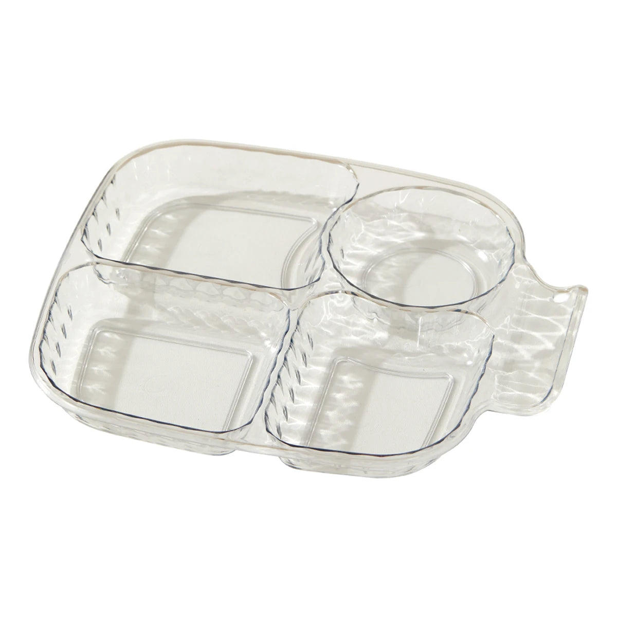 WORTHBUY Square Plastic Divided Dinner Plate Portion Control Food Plate Stackable Salad Plate 4 Compartments Fat Reducing Plate.