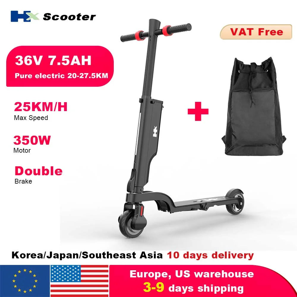 HX X6 7.5AH electric scooter e scooters 350W 25KM/H Foldable Electric Kick Scooter Scooters 5.5 Inch APP Smart adult Escooter