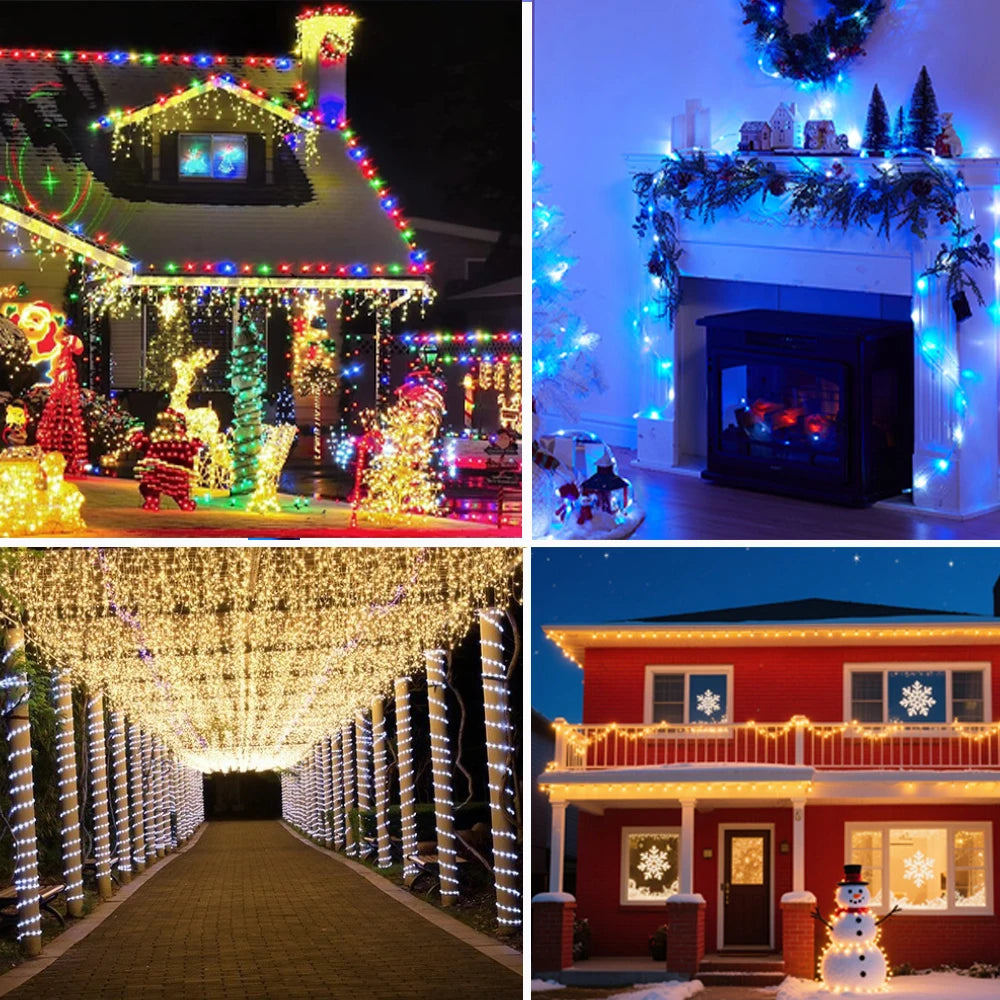 110V 220V Rainbow LED Round 2 Wire Srtip Light 30 36LED Yellow Red Blue Warm Outdoor Waterproof Christmas Party Decor EU US Plug.