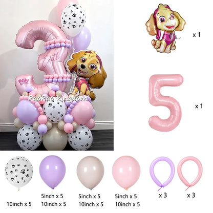 PAW Patrol Folienballons Digitale rosa Zahlenballons PAW Patrol Geburtstag Babyparty Party Dekoration Geschenk Chase Skye.