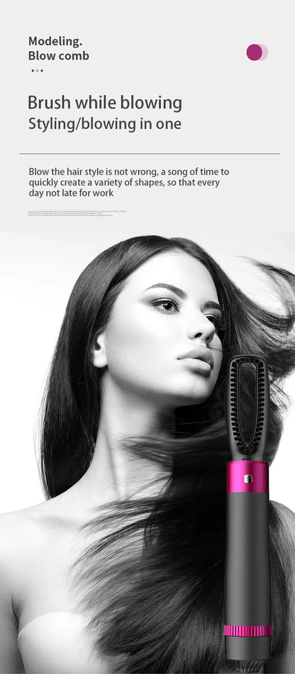 HOMEFISH 5 in 1 Hair Dryer Brush Hot Air Brush & Volumizer Styler Set with Interchangeable Brush Head Negative Ionic Blow Dryer.
