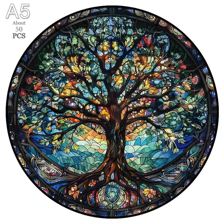 Deer in The Forest Wooden Puzzle Unique Shape Animal Puzzle Adult Relaxation Gift Exquisite Boxed Set with Decorative Artworks