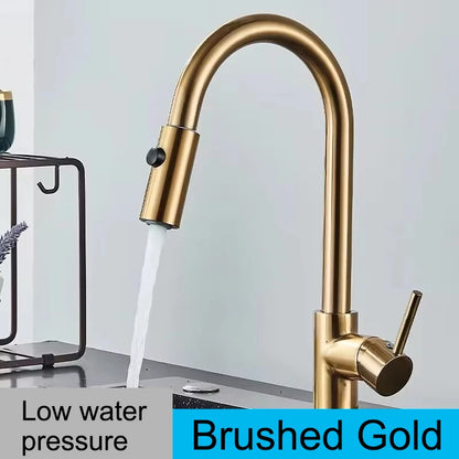 Low water pressure Kitchen Faucet Cold Hot Water Mixer Crane Tap Sprayer Stream Rotation Sink Tapware Multiple styles