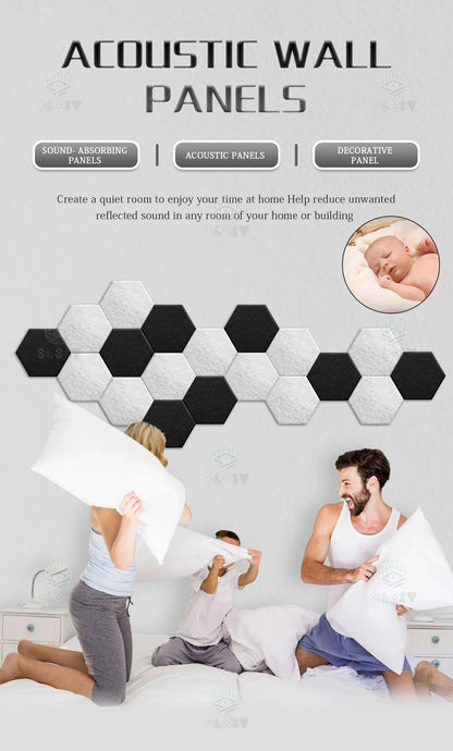 Hexagon 12 Pcs Sound Absorbing Panels Acoustic Wall Absorcion For Home Recording Studio Acoustic Insulator Door Sealing Strip