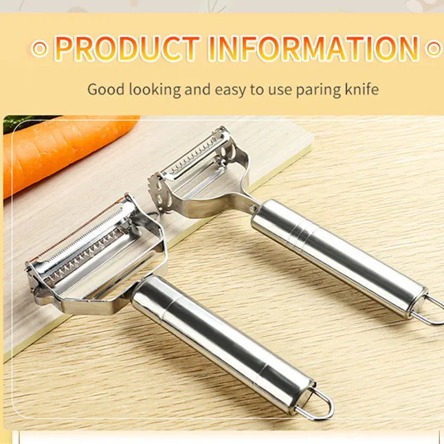 Kitchen Vegetable Peeler Stainless Steel Melon Planer Double-Head Peeler Household Multiple-Function Fruit And Vegetable Peeler.