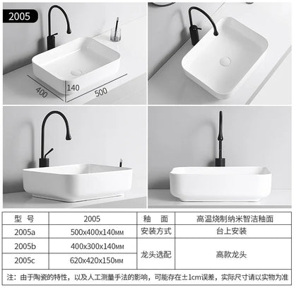 Arbeits platte Waschbecken Seite Entwässerung Keramik Waschbecken Balkon Waschbecken Kunst becken Einzel becken quadratischer Kreis