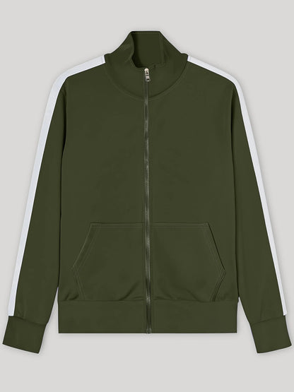 2025 Europe and the United States Spring and Autumn Outdoor New Leisure Men's Sports Suit Color Contrast Outdoor Men's 2 Pieces