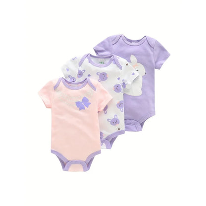 3PCS Infant Baby Nette Grafik einteilige Kleidung Für Jungen Und Mädchen, Neugeborenen Reine Baumwolle Sommer Strampler neugeborene kleidung.