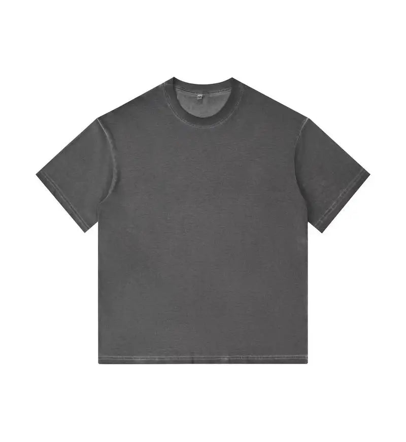 Retro Style Short-sleeved Gradual Change T-shirt Men's and Women's Casual Fashion Loose Simple Cotton Crew Neck Bottoming Shirt.