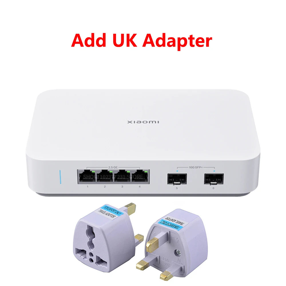 2025 NEW Xiaomi 10G Ethernet Switch 4×2.5G+2×10GMbps Mini Network Switches VLAN Ethernet Splitter Lan Router 6 Ports Hub Switch