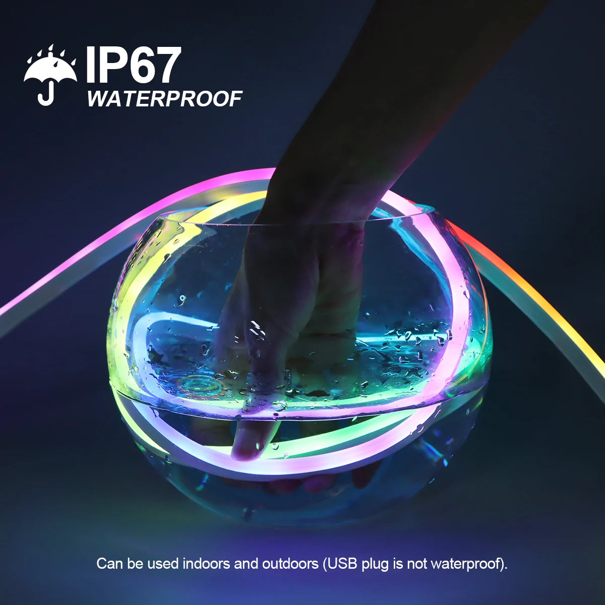 Bluetooth RGBIC WS2812 5V Dream Color RGB LED Neon lights Waterproof Soft Tube Flexible Dimmable Ribbon Tape Lamp TV Room Decor.