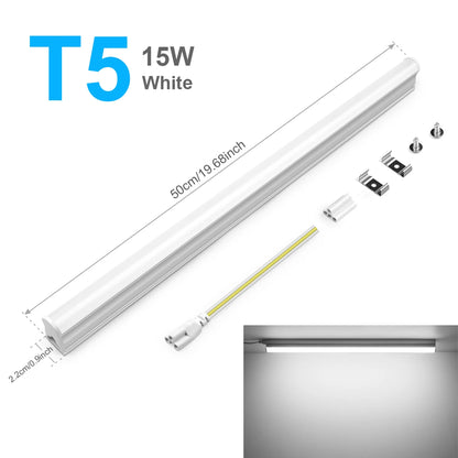 50CM T5 T8 Aluminum LED Light Tube 15W 25W LED Lamp Tube 220V For Desk Work Shop Garage Warehouse Kitchen Cabinet Lighting.