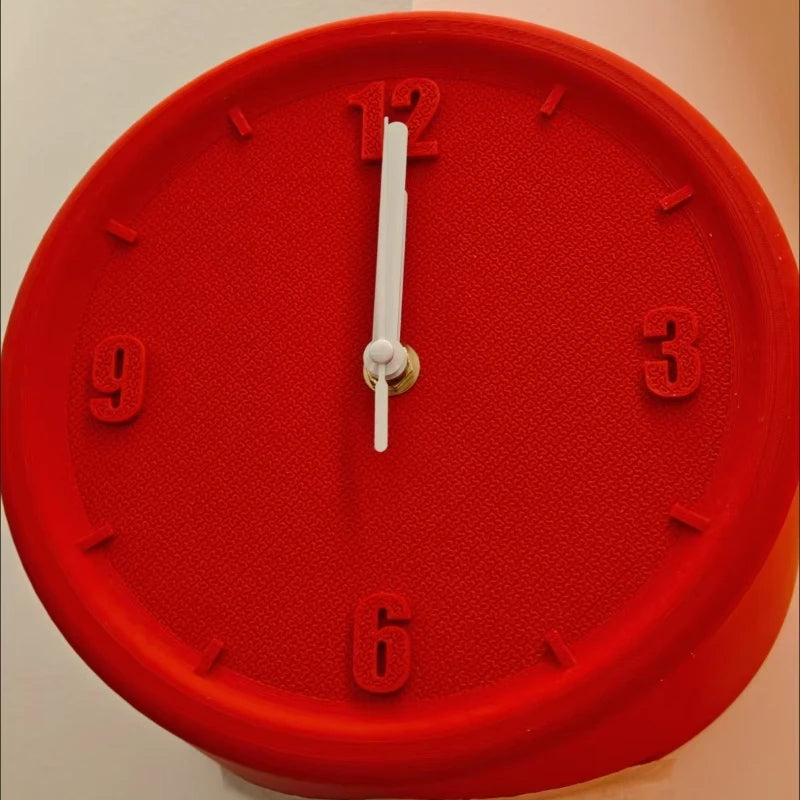 3D-Druck Eckwanduhr ohne Perforationen Einfache stille Wanduhr DIY Malkunst Dekoration Kleine Raumdekoration