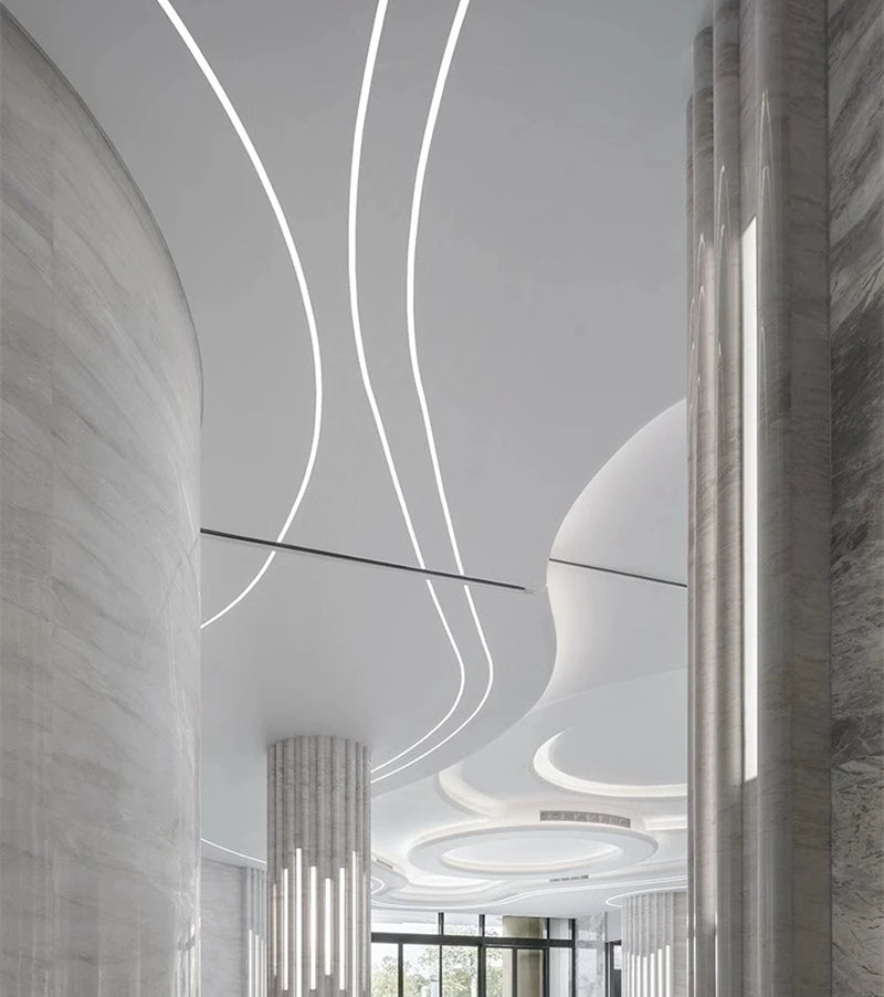 Black Flexible LED Neon Rope Lamp Silicone Tube Diffuser Recessed Channel For WS2811 WS2812B Waterproof Ribbon Neon Strip Lights