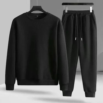 Pure Color Sportswear Set Hooded Open Cardigan Men's Women's Couple Sweatshirt Two-Piece Set for Autumn Winter Spring.