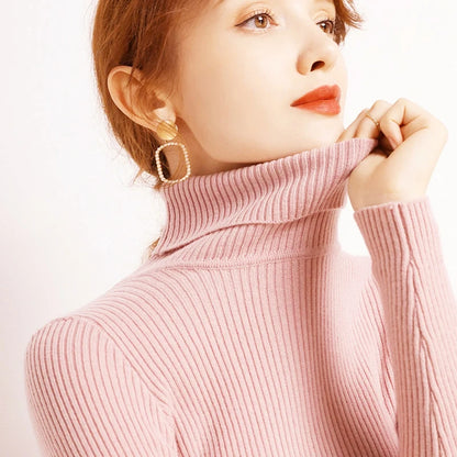 Rollkragenpullover für Damen im Herbst, gestrickt, weiche Pullover, Pullover, grundlegende weiche Pullover für Damen, 2026, Herbst und Winter