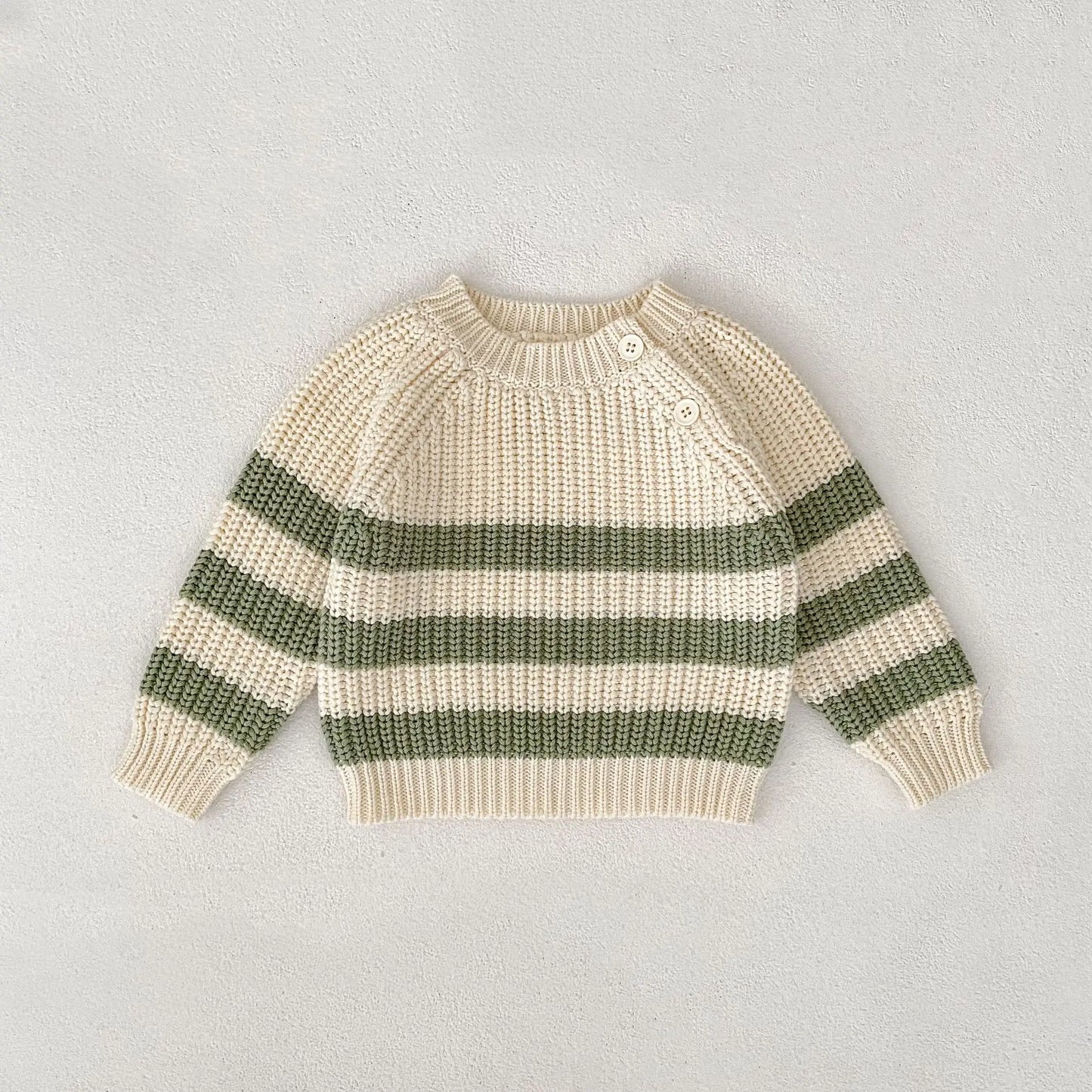 Baby-Pullover für Herren und Damen, neue Herbst-Stile für Säuglinge und Kleinkinder, gestreifte Strickoberteile und Hosen-Sets.