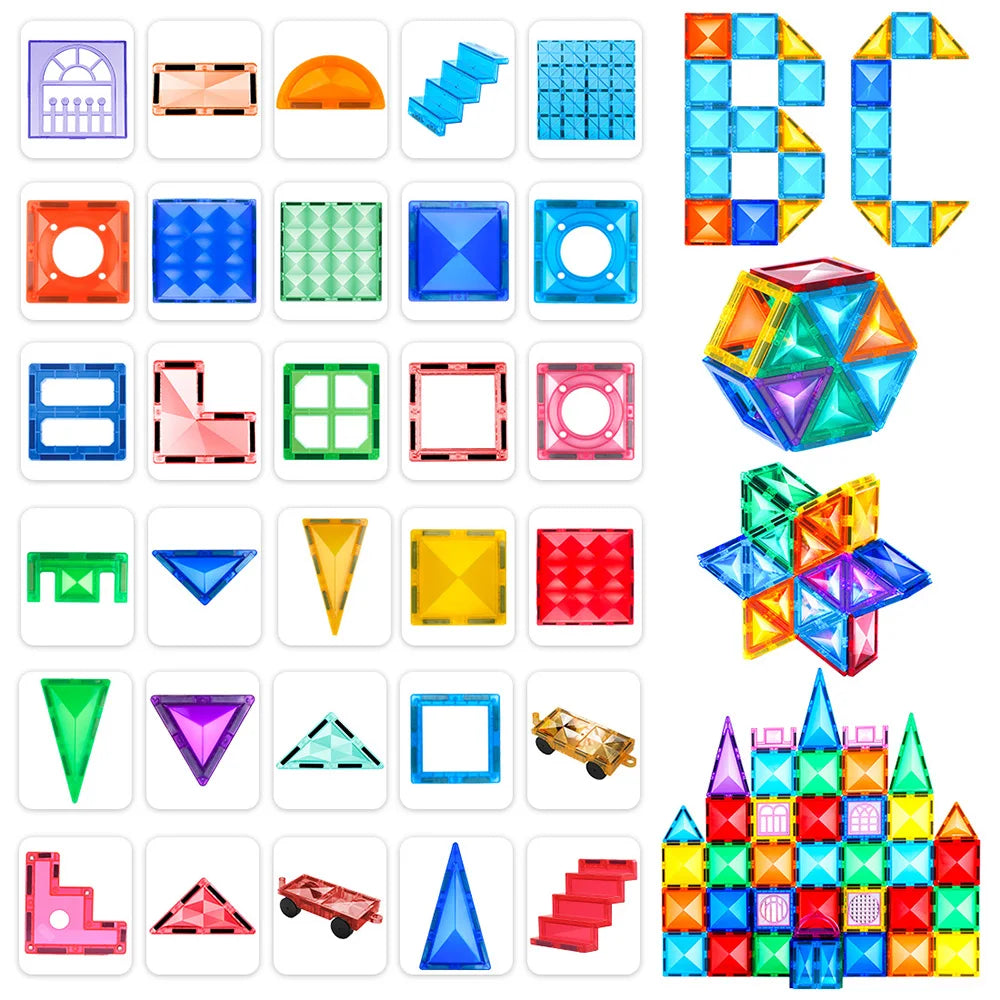 Montessori Magnetic Toys Education Stem Developmental Building Blocks Magnet Tiles Construction Bricks Kids Baby Boy Puzzle Game.