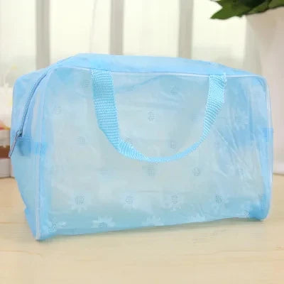 5 Color Waterproof PVC Cosmetic Storage Bag Women Transparent Organizer for Makeup Pouch Compression Travelling Bath Bags.