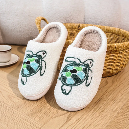 Smile PoP Cute Women Slippers Indoor Fuzzy Women House Slippers Classic Cartoon Casual Home Shoes Warm Bedroom  Animals Shoes