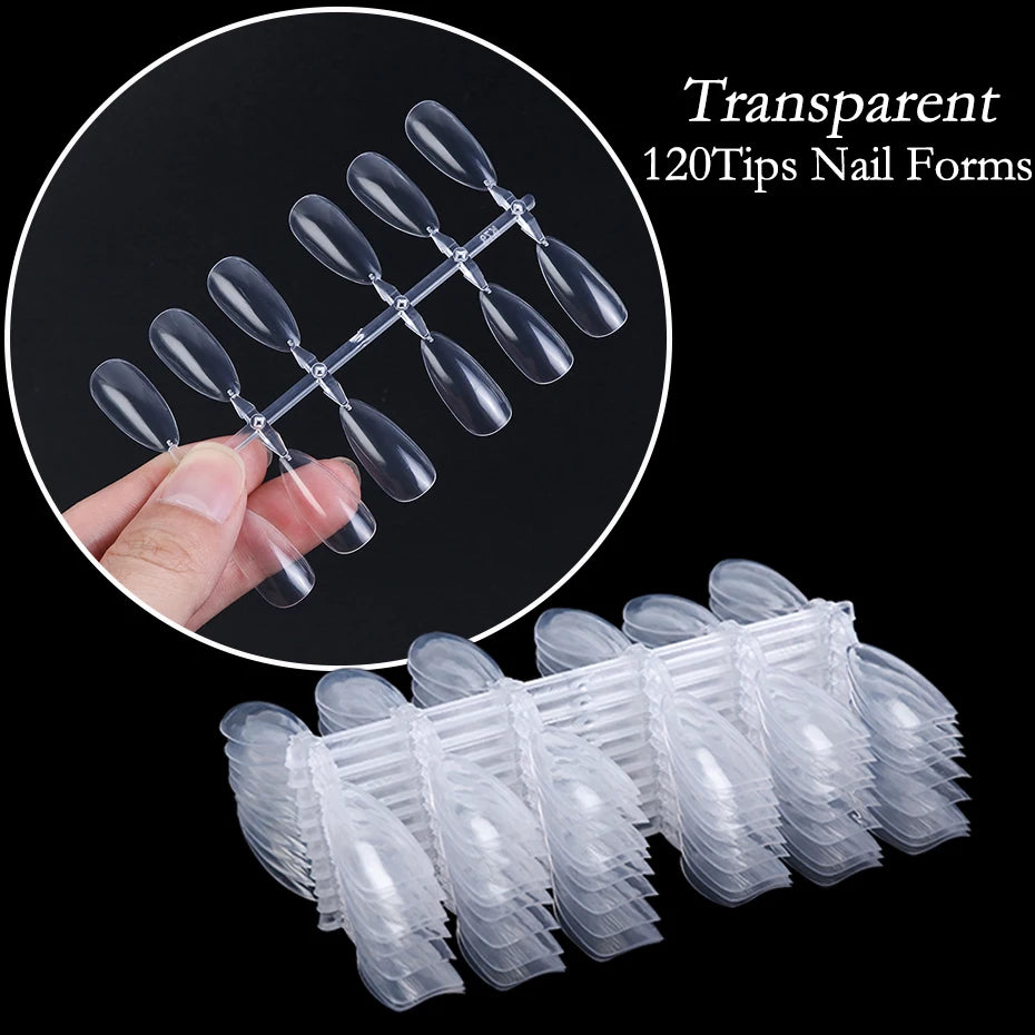 120pcs Fake Nail Tips For Display Palette Oval Almond Acrylic Nails Forms Color Chart Manicure Practice Nail Equipment.