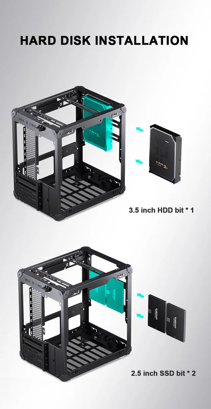 Jonsbo C6-ITX Handle Case MATX ITX MESH Boards Type-c ATX Power Supply Desktop Game Office Small Cooling Computer C6 Chassis.