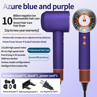 5 in 1 Professional Hair Dryer, with Hot and Cold Air Functionality - Lightweight and Thermostatic Styling Tool for Smooth Hair