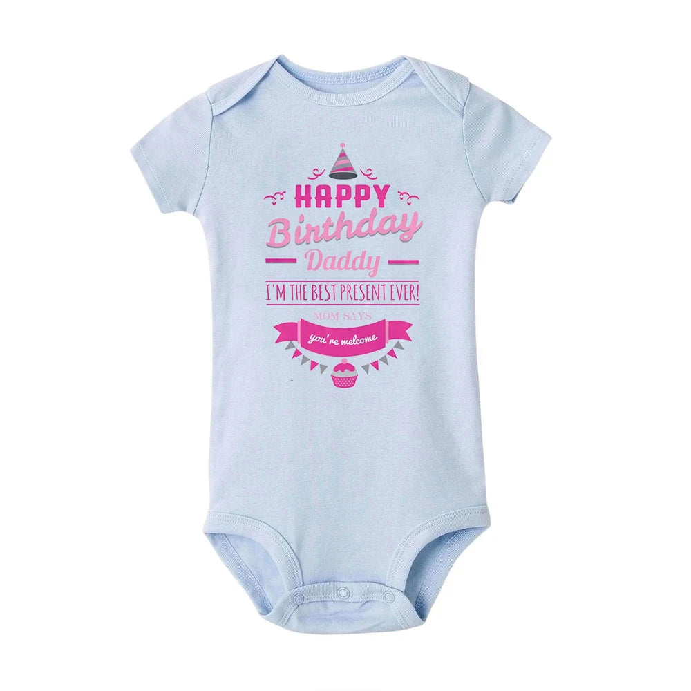 Alles Gute zum Geburtstag Papa Neugeborenes Baby Body Geschlechtsneutrale Babyartikel Säuglingskleidung Zwillinge Outfit Strampler Vater Geburtstagsgeschenk