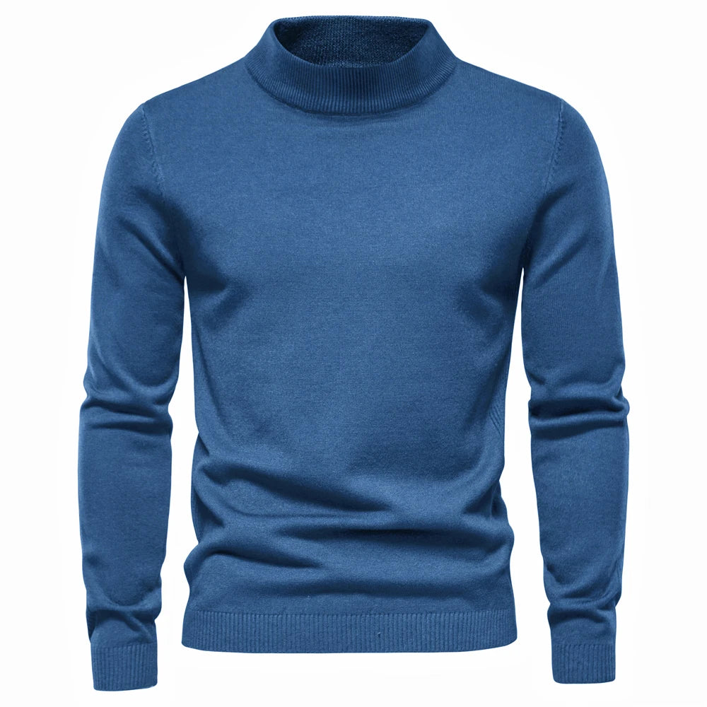 New Winter Turtleneck Thick Mens Sweaters Casual Turtle Neck Solid Color Quality Warm Slim Turtleneck Sweaters Pullover Men