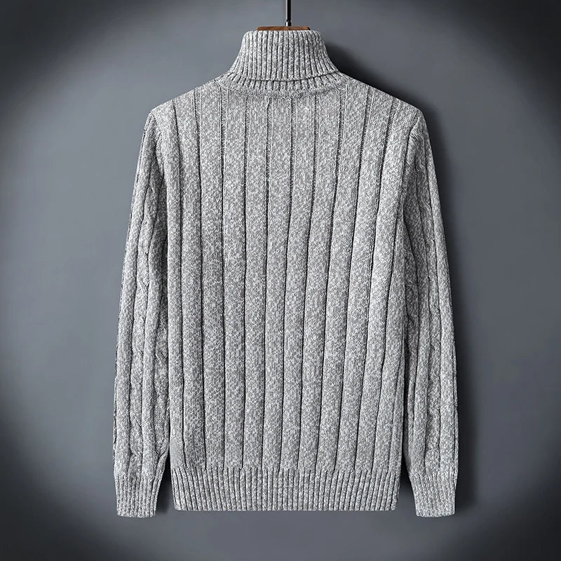 Twist Sweater Men's Turtleneck Pullovers High Neck Loose Winter Korean  Fashion Trendy Thick Warm White Sweater knitted