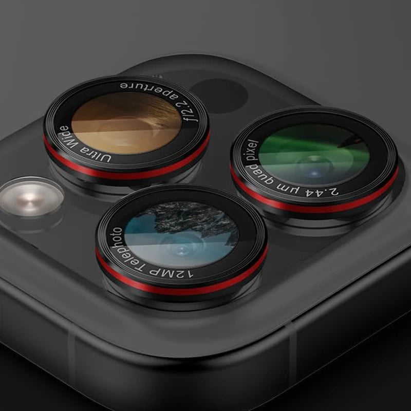 Black Red Metal Glass Camera Lens Protector Cover For iPhone 17 Air 16e 16 E 15 Pro Max 14 Plus 13 Mini 12 11 Phone Accessories.
