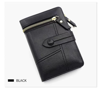 New Short Women's Wallet, Japanese-style Small Fragrant Style Pu Leather Zipper Trendy Change Bag.