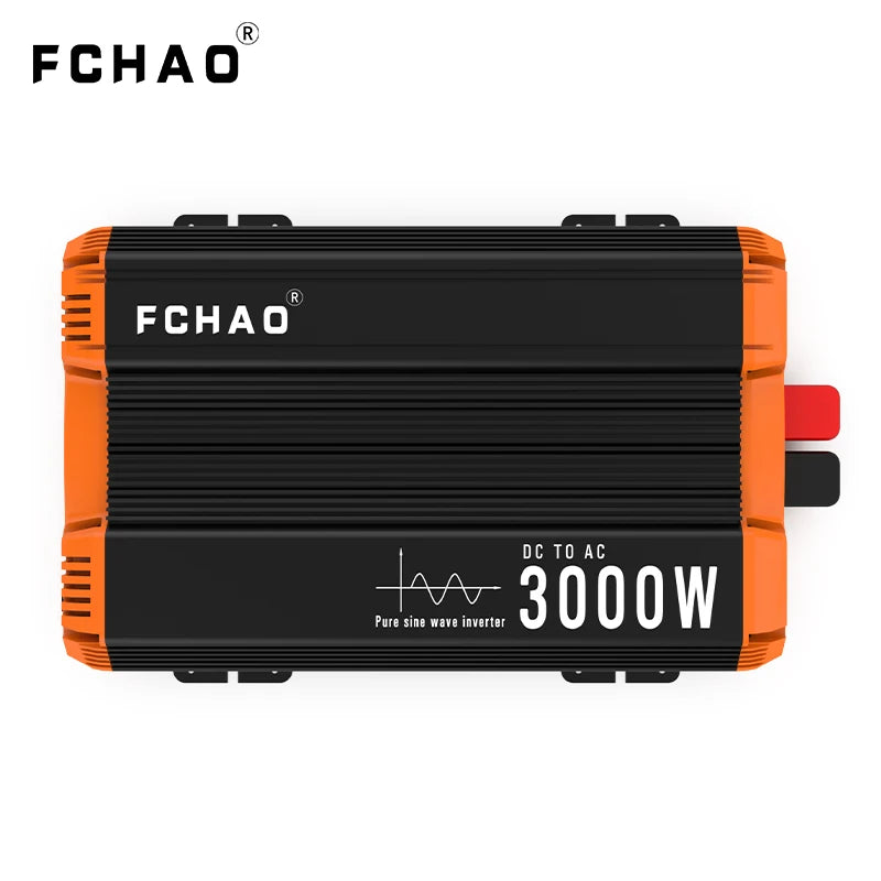 FCHAO Pure Sine Wave Inverter 12V 24V 48V To 220V 230V LCD Display Auto Accessories Power Converter For Home Camping  And RV.